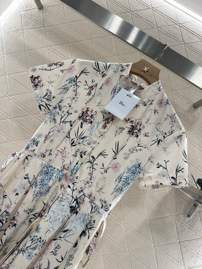 D*♥2025 new product Stand collar printed dress