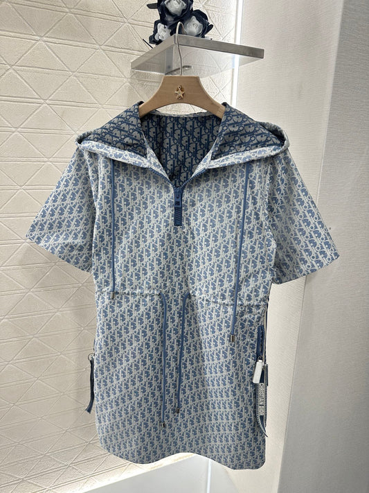 D*♥2025 new products Jacquard hooded dress