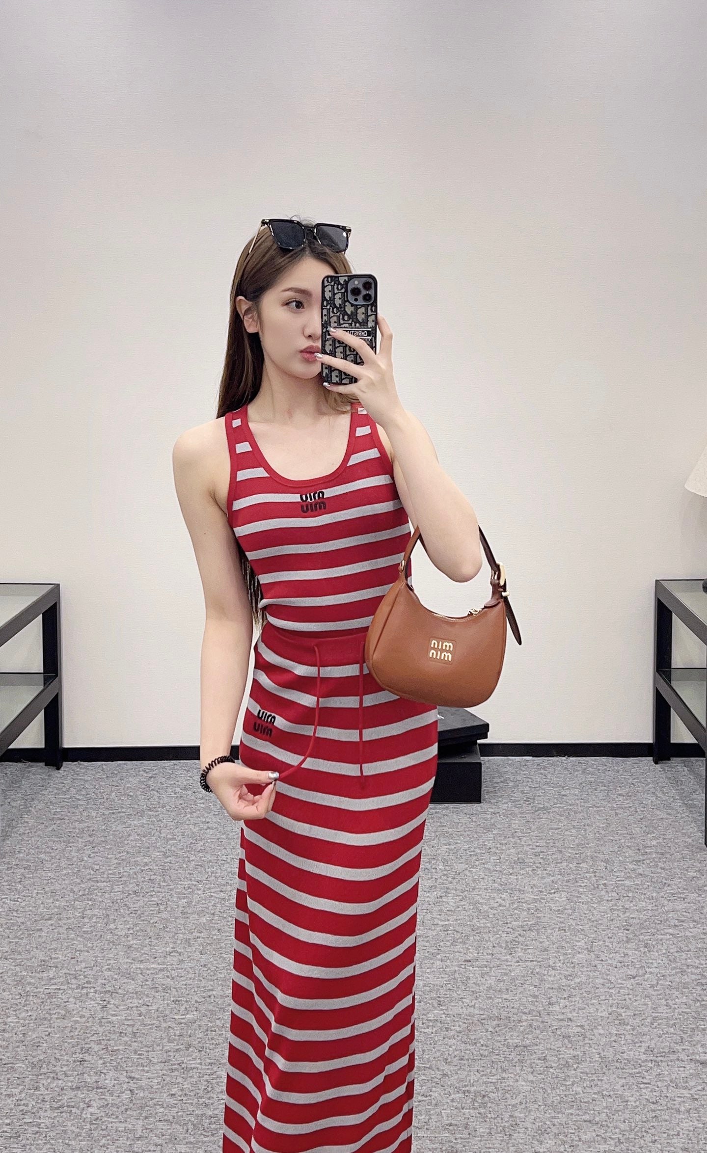 Mi*mi*♥2025 new product Knitted vest long skirt set