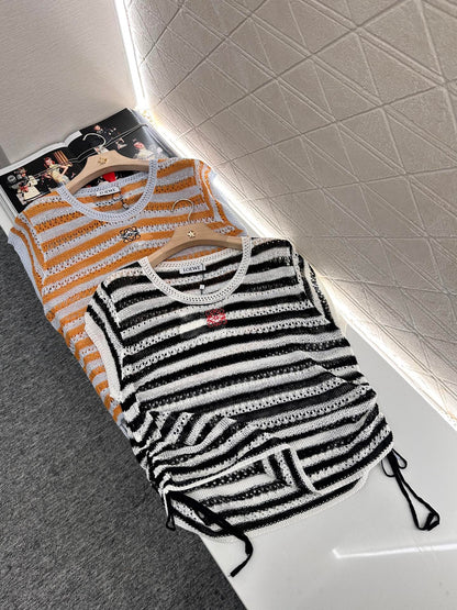L*♥2025 new product Embroidered knitted short sleeves
