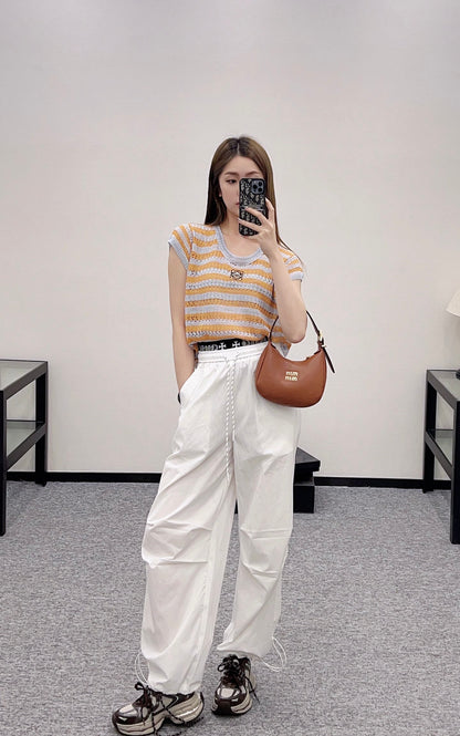 L*♥2025 new product Embroidered knitted short sleeves