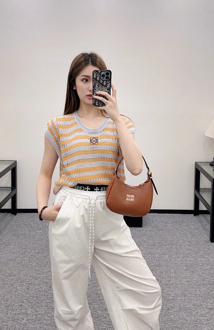 L*♥2025 new product Embroidered knitted short sleeves