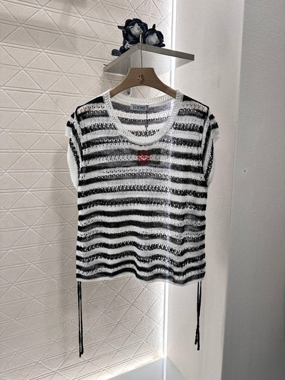 L*♥2025 new product Embroidered knitted short sleeves