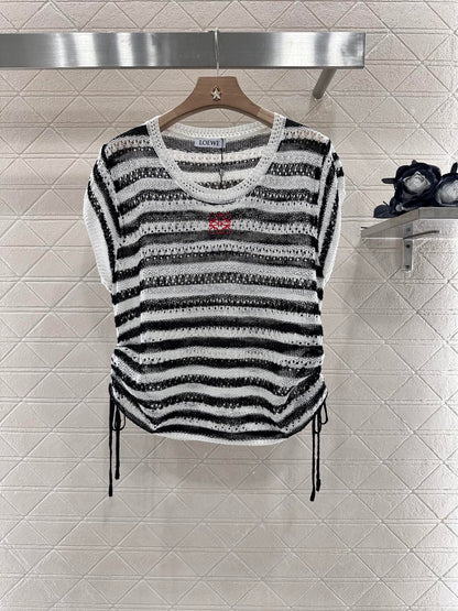 L*♥2025 new product Embroidered knitted short sleeves