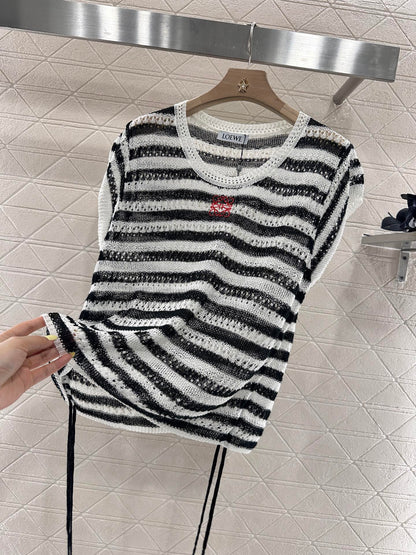 L*♥2025 new product Embroidered knitted short sleeves