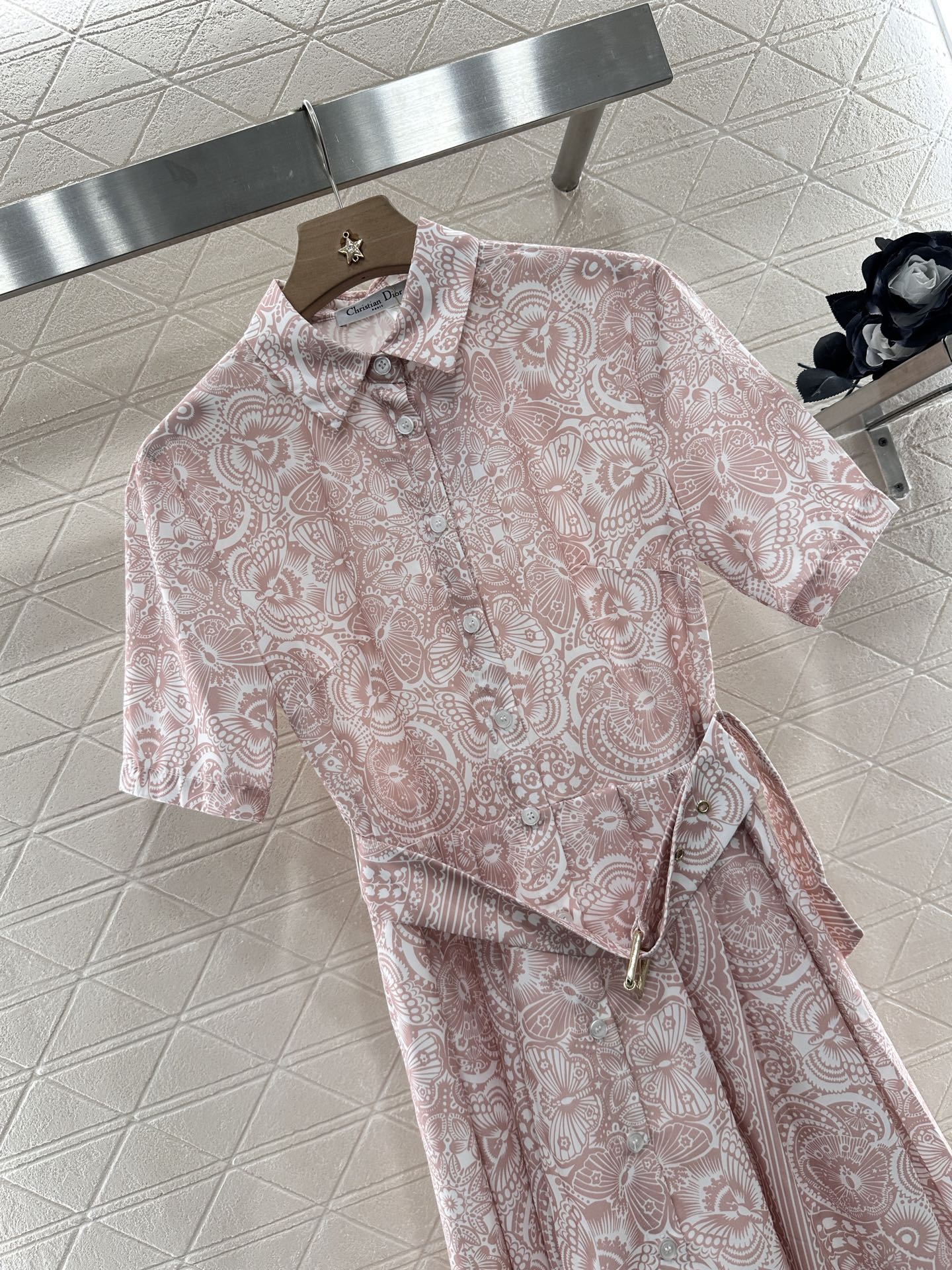 D*♥2025 new product Printed belt long skirt