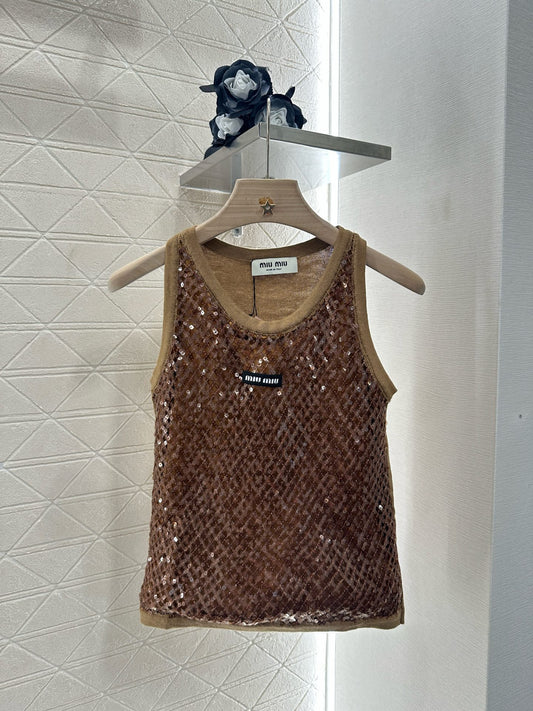 Mi*mi*♥2025 new product Sequined knitted vest