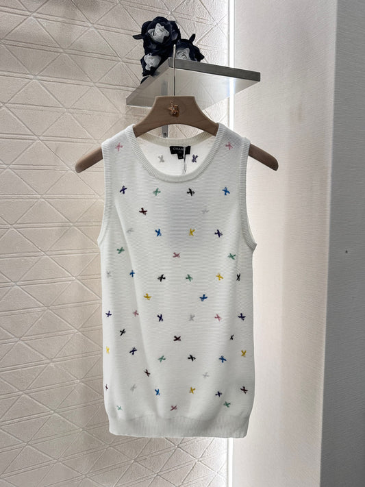 C*♥2025 new product Embroidered knitted vest