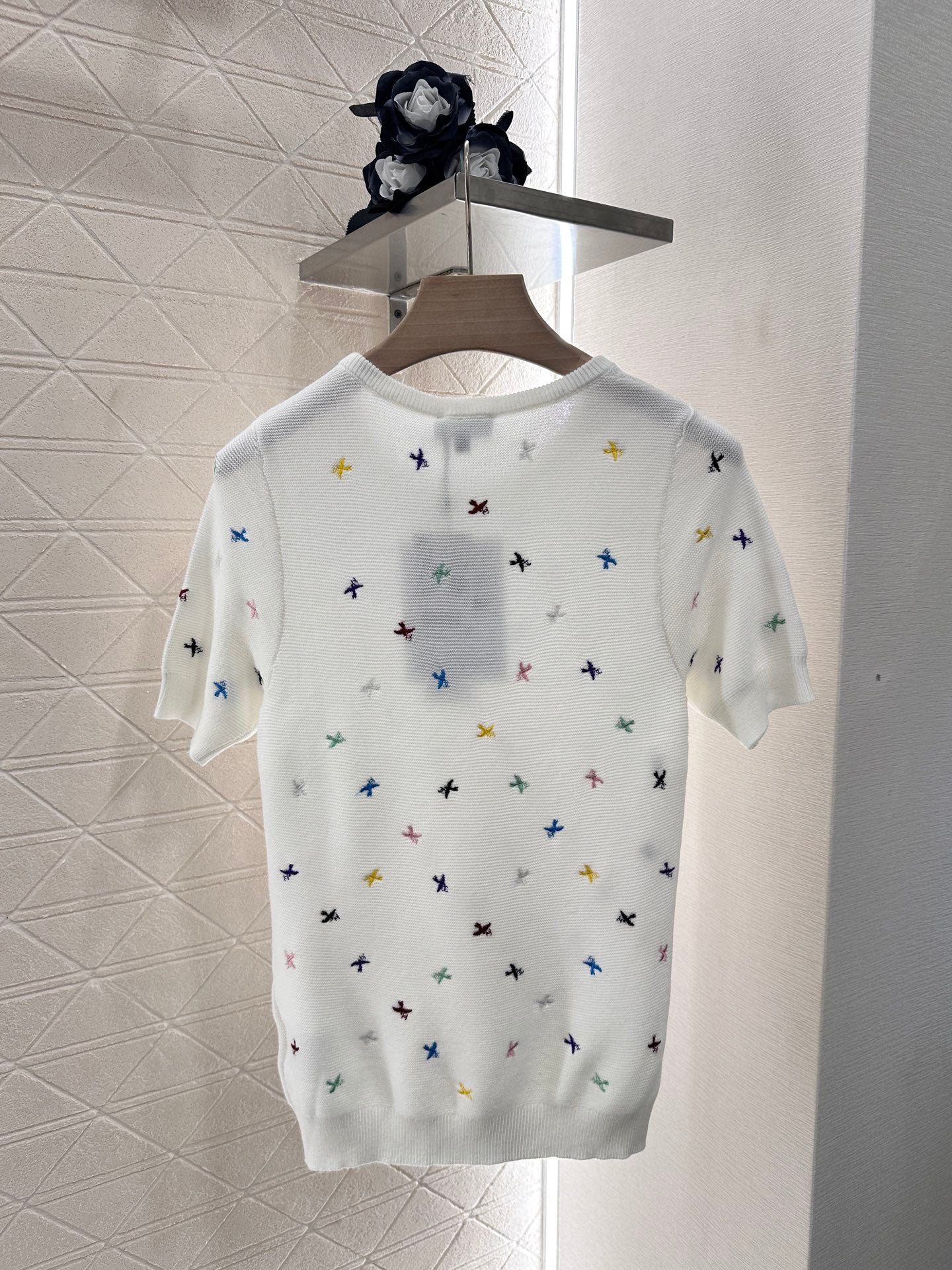 C*♥2025 new product Embroidered knitted short sleeves