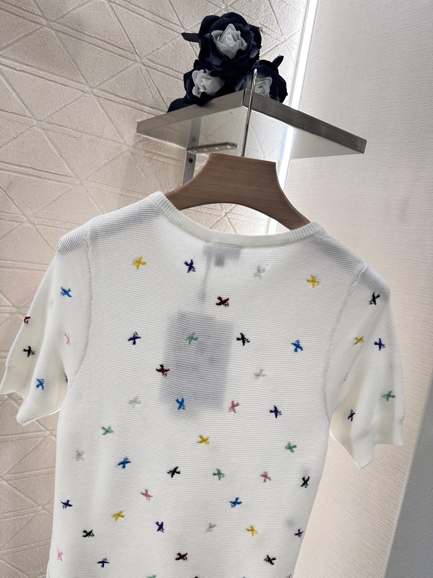 C*♥2025 new product Embroidered knitted short sleeves
