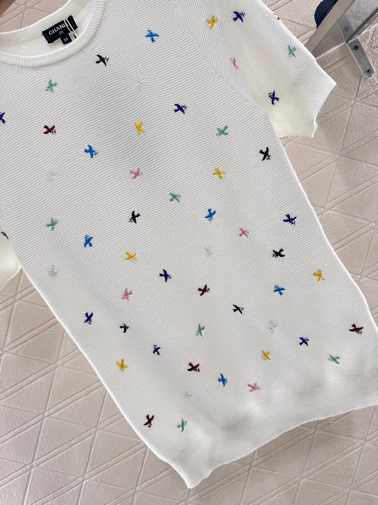 C*♥2025 new product Embroidered knitted short sleeves