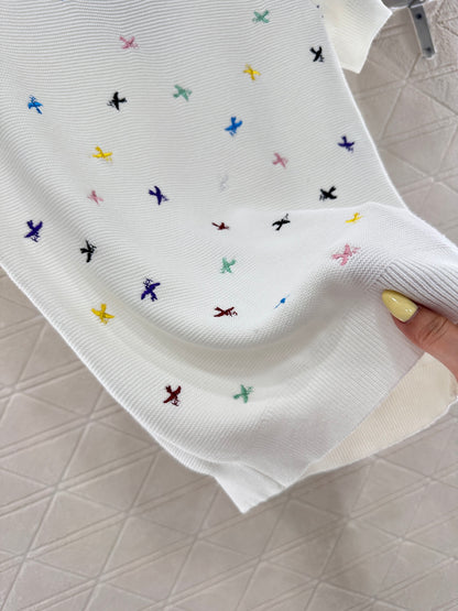 C*♥2025 new product Embroidered knitted short sleeves