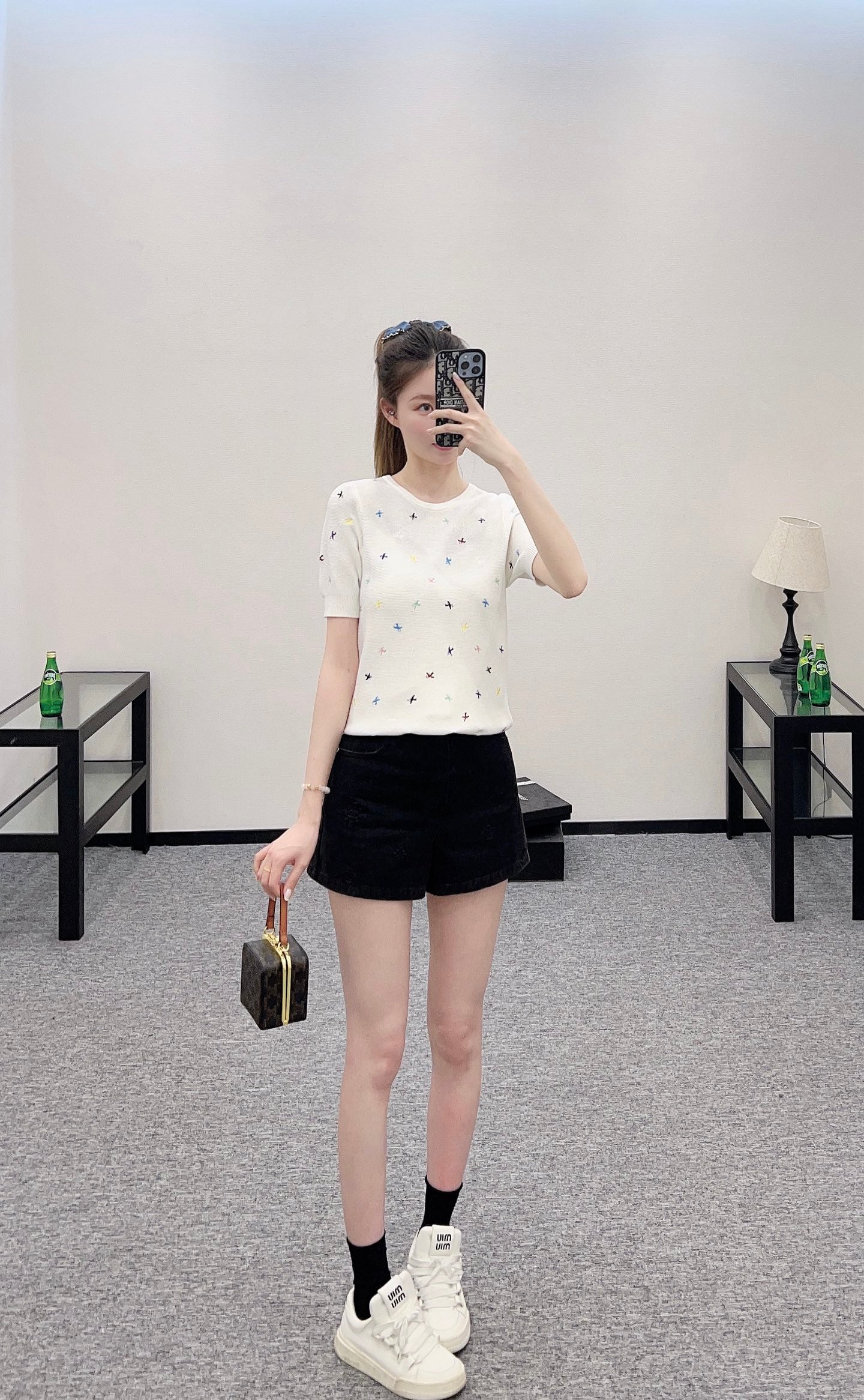 C*♥2025 new product Embroidered knitted short sleeves