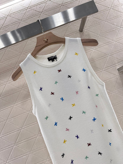 C*♥2025 new product Embroidered vest dress
