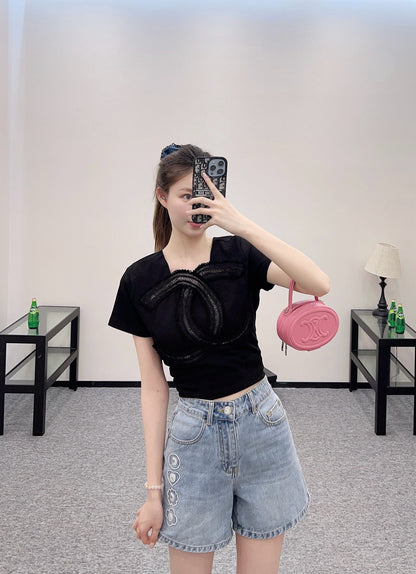C*♥2025 new products Denim shorts