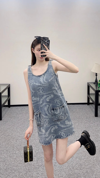 C*♥2025 new product Pocket vest dress