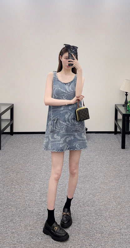 C*♥2025 new product Pocket vest dress