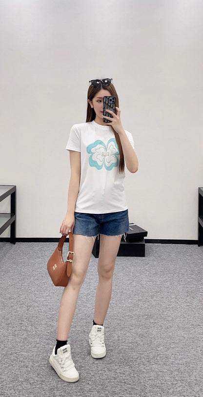 D*♥2025 new product Embroidered short sleeves