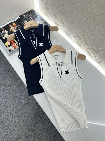 C*♥2025 new product Striped knitted vest