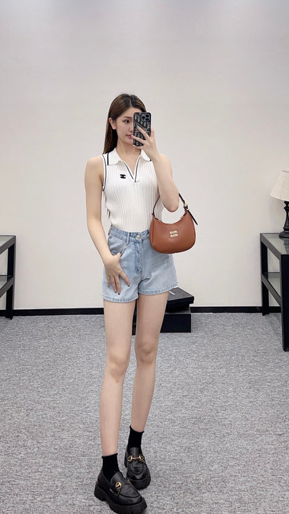 C*♥2025 new product Striped knitted vest