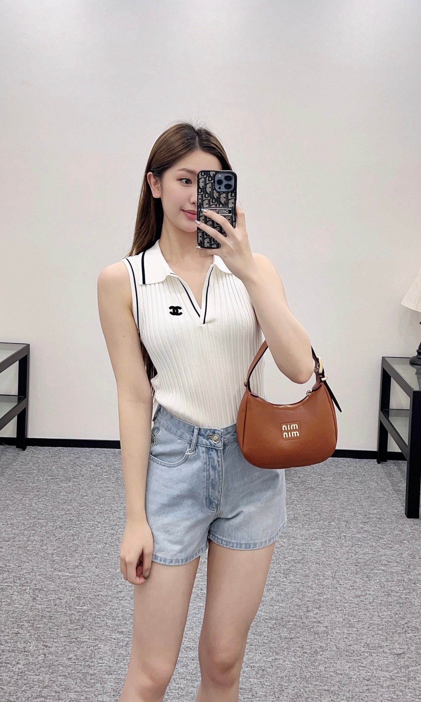 C*♥2025 new product Striped knitted vest