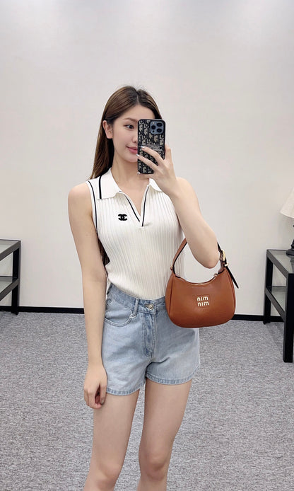 C*♥2025 new product Striped knitted vest