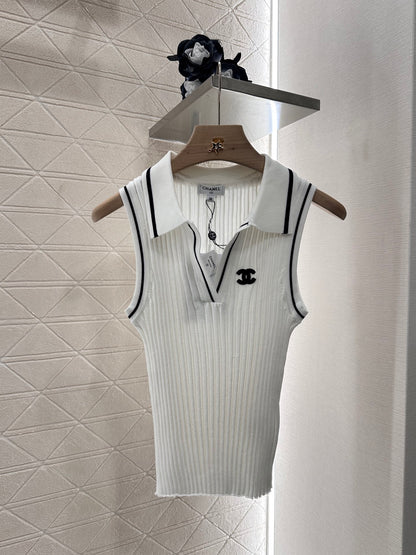 C*♥2025 new product Striped knitted vest