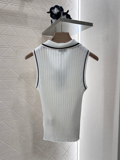 C*♥2025 new product Striped knitted vest