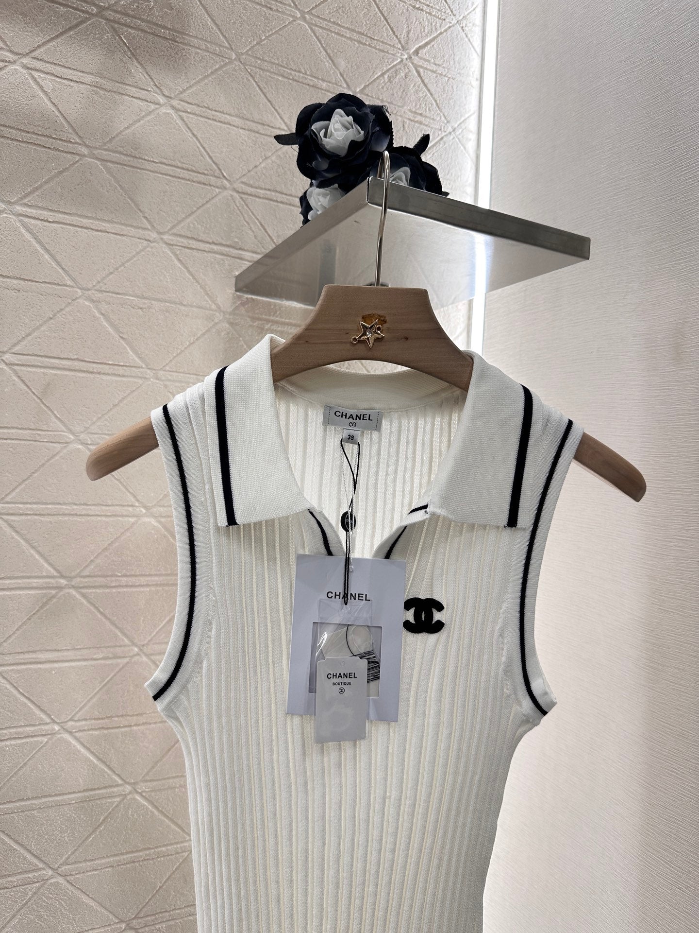 C*♥2025 new product Striped knitted vest