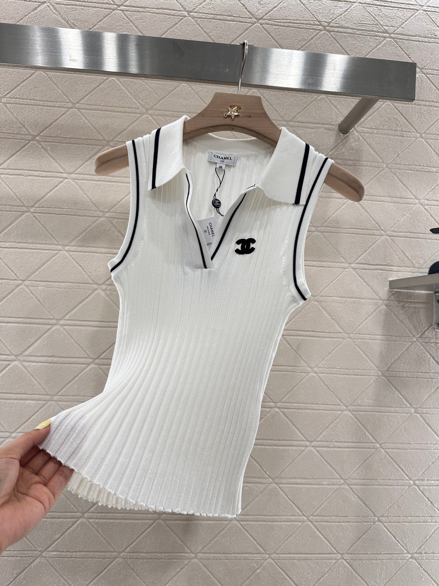 C*♥2025 new product Striped knitted vest