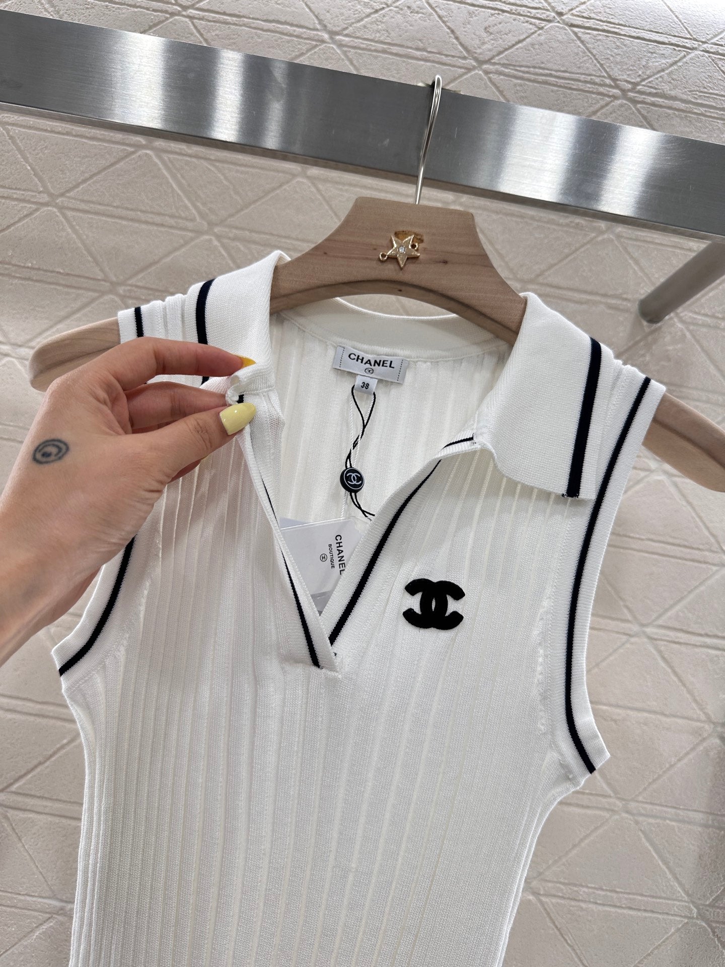 C*♥2025 new product Striped knitted vest