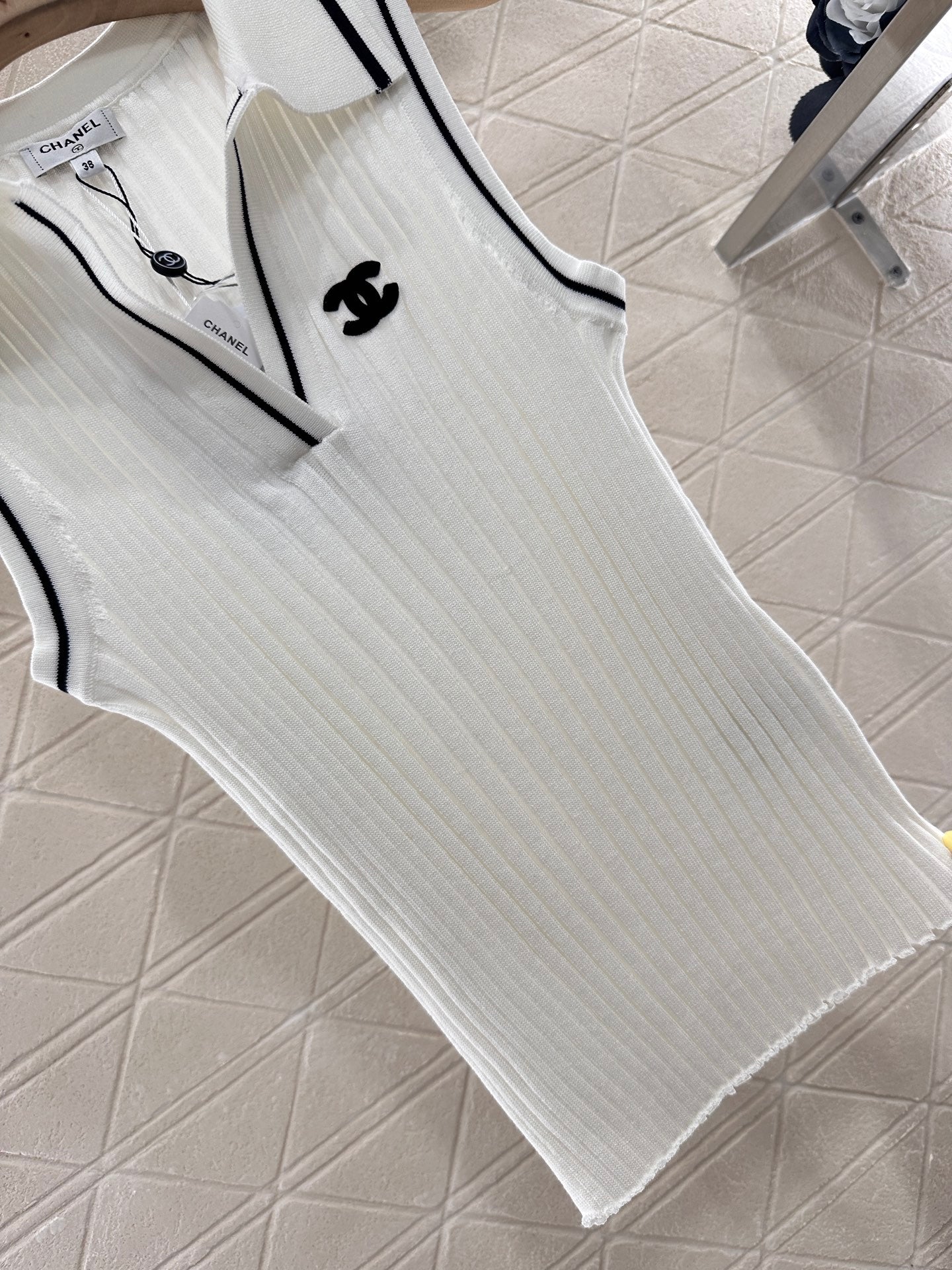 C*♥2025 new product Striped knitted vest