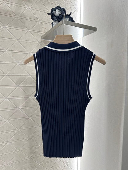 C*♥2025 new product Striped knitted vest