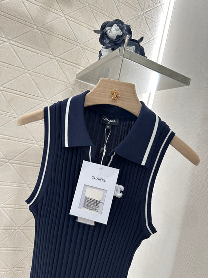 C*♥2025 new product Striped knitted vest
