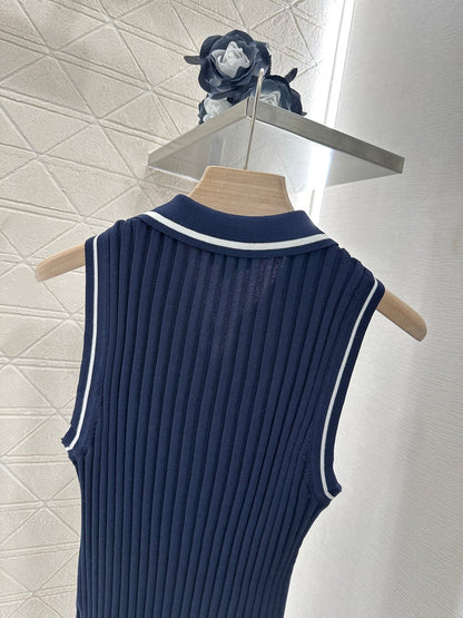 C*♥2025 new product Striped knitted vest