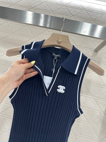 C*♥2025 new product Striped knitted vest