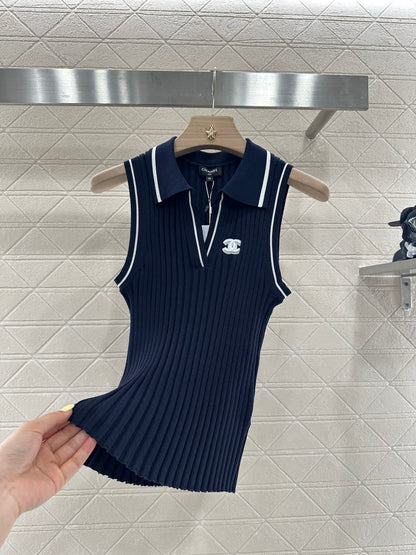 C*♥2025 new product Striped knitted vest