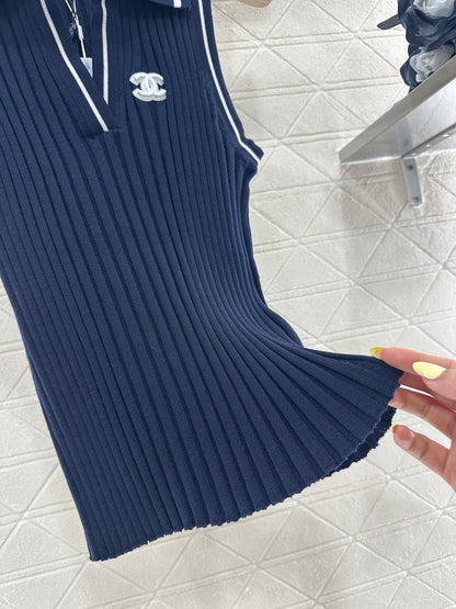 C*♥2025 new product Striped knitted vest