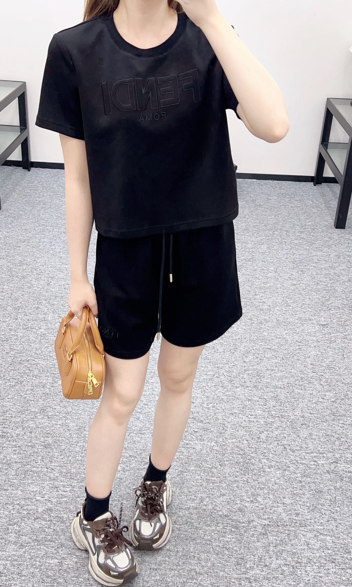F*♥2025 new product Embroidered shorts set