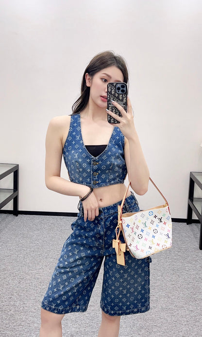 Louis*♥2025 new product Denim vest set