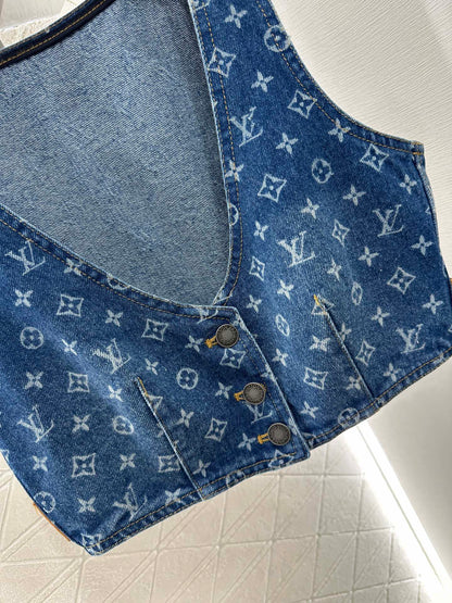 Louis*♥2025 new product Denim vest set