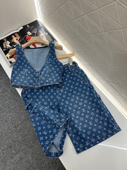 Louis*♥2025 new product Denim vest set