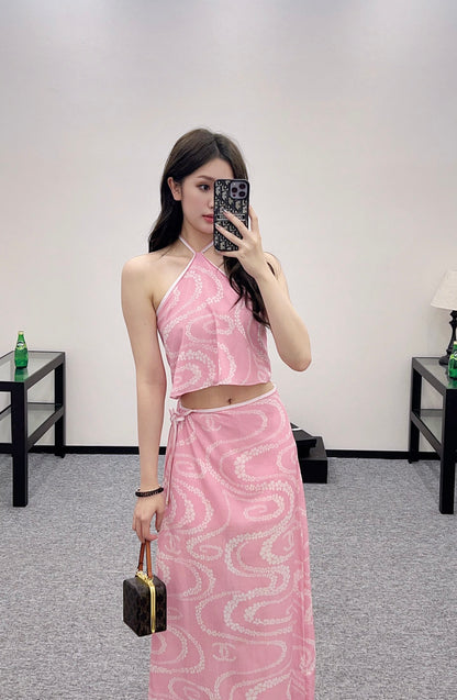 C*♥2025 new product Vest and long skirt set