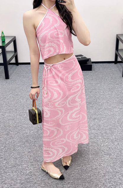 C*♥2025 new product Vest and long skirt set