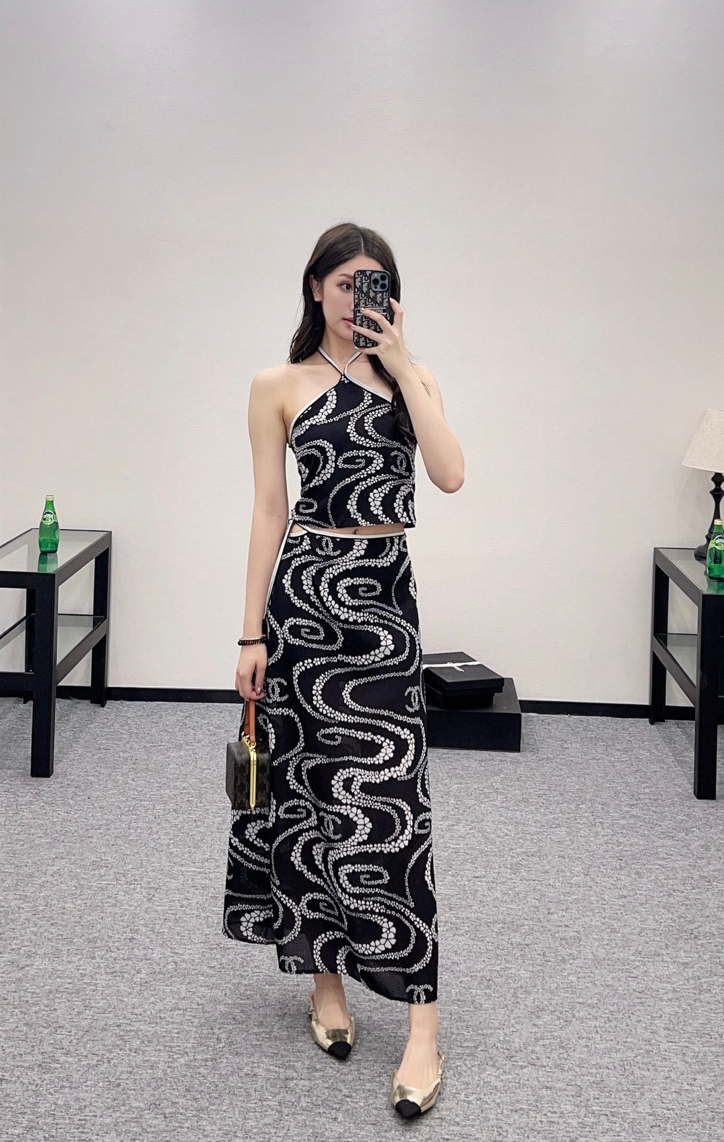 C*♥2025 new product Vest and long skirt set