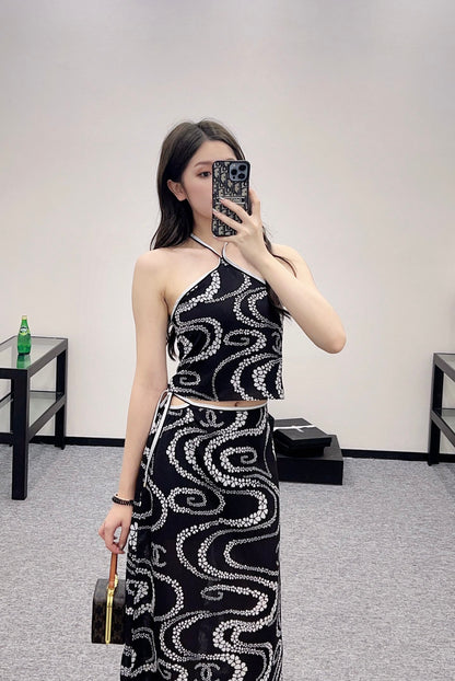 C*♥2025 new product Vest and long skirt set