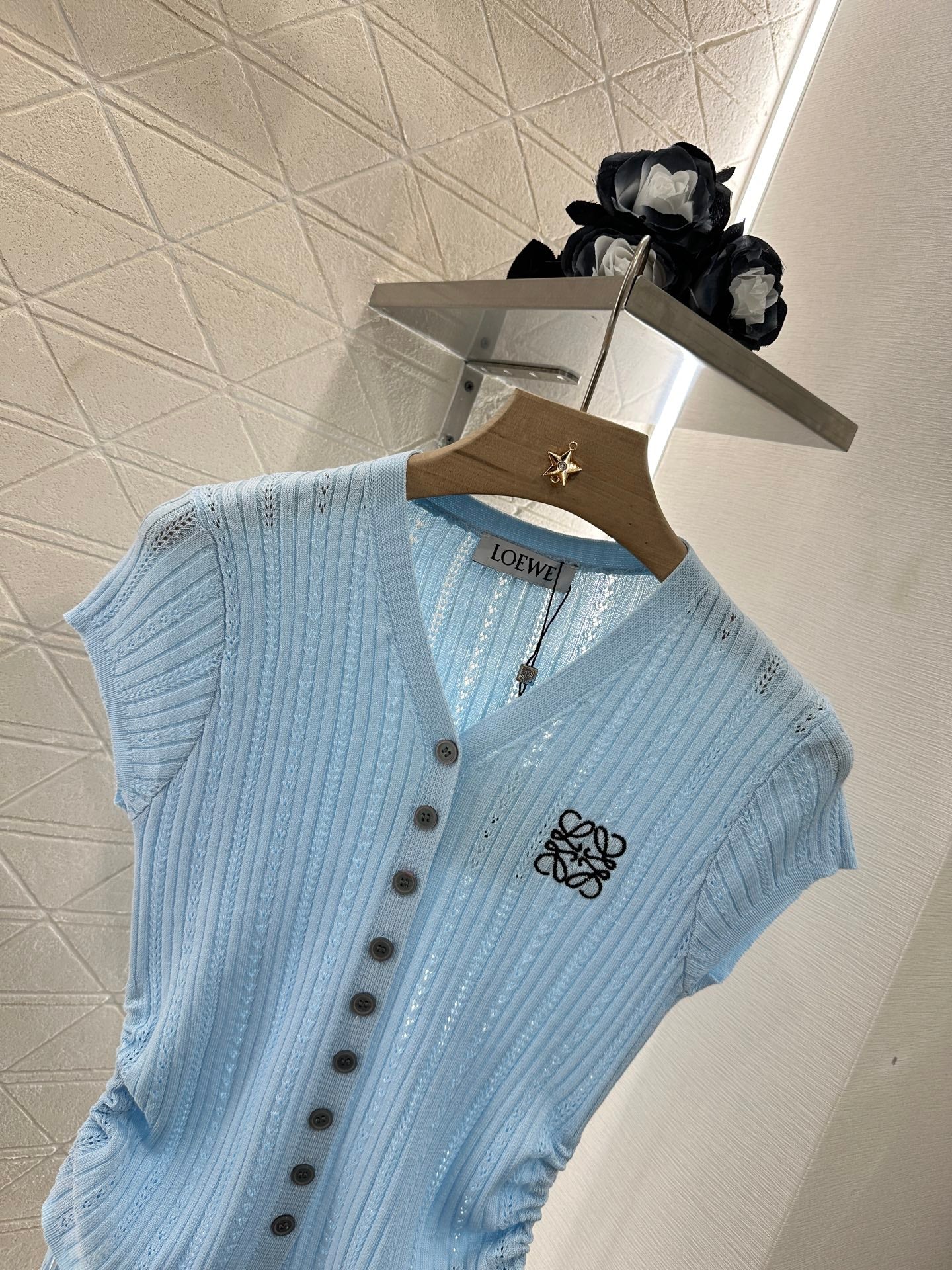 L*♥2025 new product Embroidered knitted short sleeves