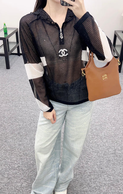 C*♥2025 new product Hollow knitted long sleeves