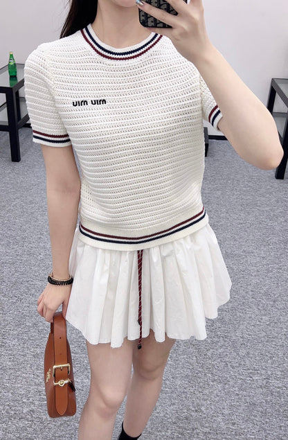 Mi*mi*♥2025 new products Knitted short sleeves