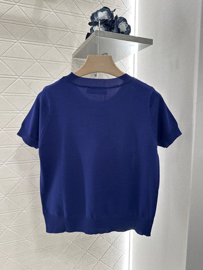 V*♥2025 new product Beaded knitted short sleeves